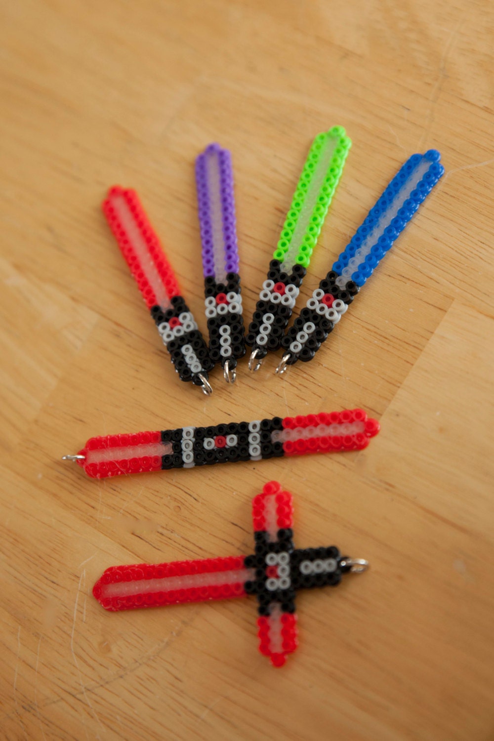 Lightsaber Mini Bead Perler Keychain pick one
