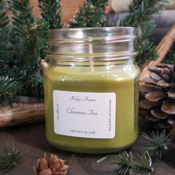 Christmas Tree Mason Jar Soy Candle Scented by RileysRoomsCandles