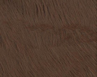 Brown Shaggy Luxury Faux (Fake) Fur Fabric by the yard (Z2)