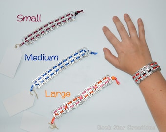 Can Tab Bracelet / Bookmark - 1-3 ribbon colors - pony bead closure (customization available)