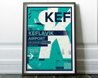 Iceland Poster, Reykjavik Print, Keflavik Print, Travel Print, Modern Airport Poster, Modern Travel Art, Airport Art, Airport Print, Iceland
