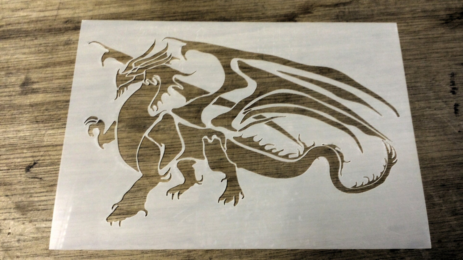 Dragon Stencil Design No2 190 Micron Mylar Reusable Easy Cleaned Dungeons And Dragons 0894