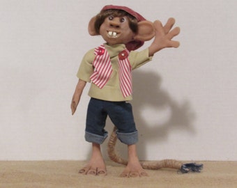 OOAK Art Doll, Polymer Clay Troll, 10" Handmade Troll, "Bucky" Monday's Troll by Susan Massey *Free Shipping