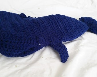 Baby Whale Crochet Cocoon, Blue Baby Whale Blanket, Baby Boy Whale Photo Prop, Baby Boy Halloween Costume