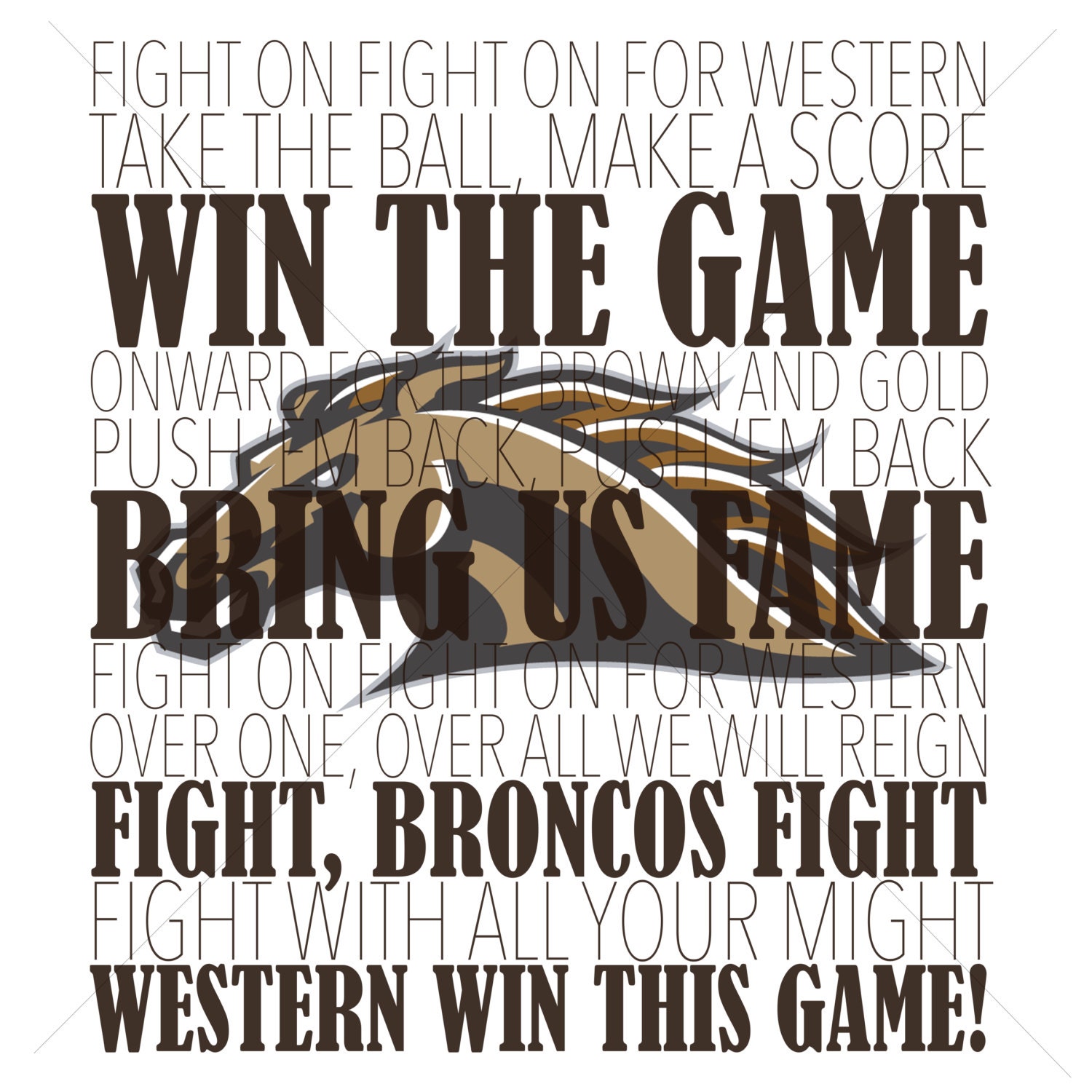 Western Michigan University Fight Song Poster Digital inside Western Michigan University Home Decor