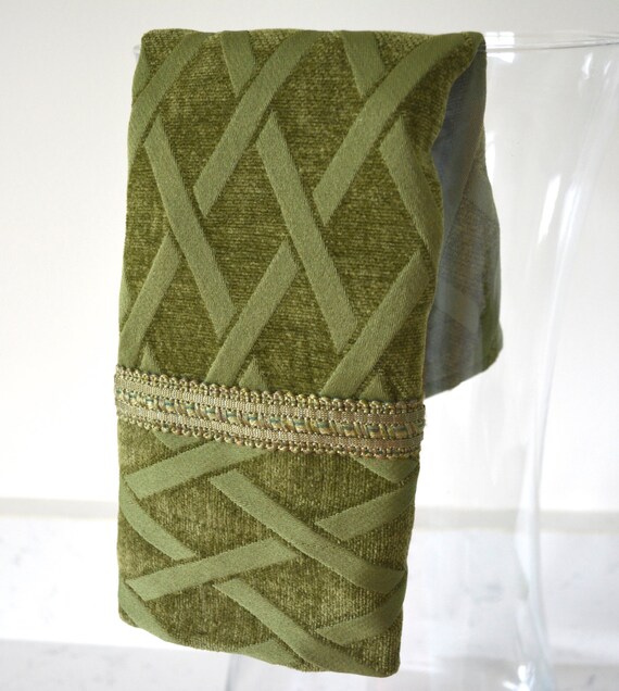 decorative towelolive green towel with trimwedding gift idea