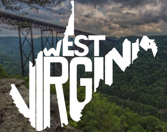 West Virginia Decal, West Virginia Sticker, Laptop Decal, Laptop Sticker, Macbook Decal