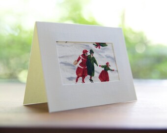 Set of 6 Holiday Skaters Cards with Envelopes