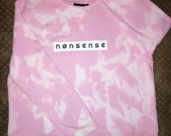Tattered Long Sleeve Tie-Dye Sweatshirt - Pink main image 1