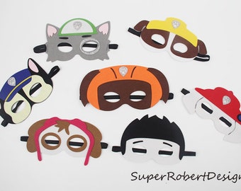 Superhero Mask, Paw Patrol, Paw Patrol Masks, Paw Patrol Party favors, Dog Masks, Superhero Costume, Superhero Party, Superhero Birthday