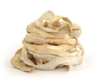 10metres recycled sari silk ribbon, undyed natural cream ecru, textile arts