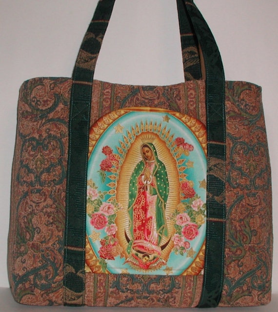 Catholic Purse Virgin Mary Tote Bag Heavy Duty Travel Case