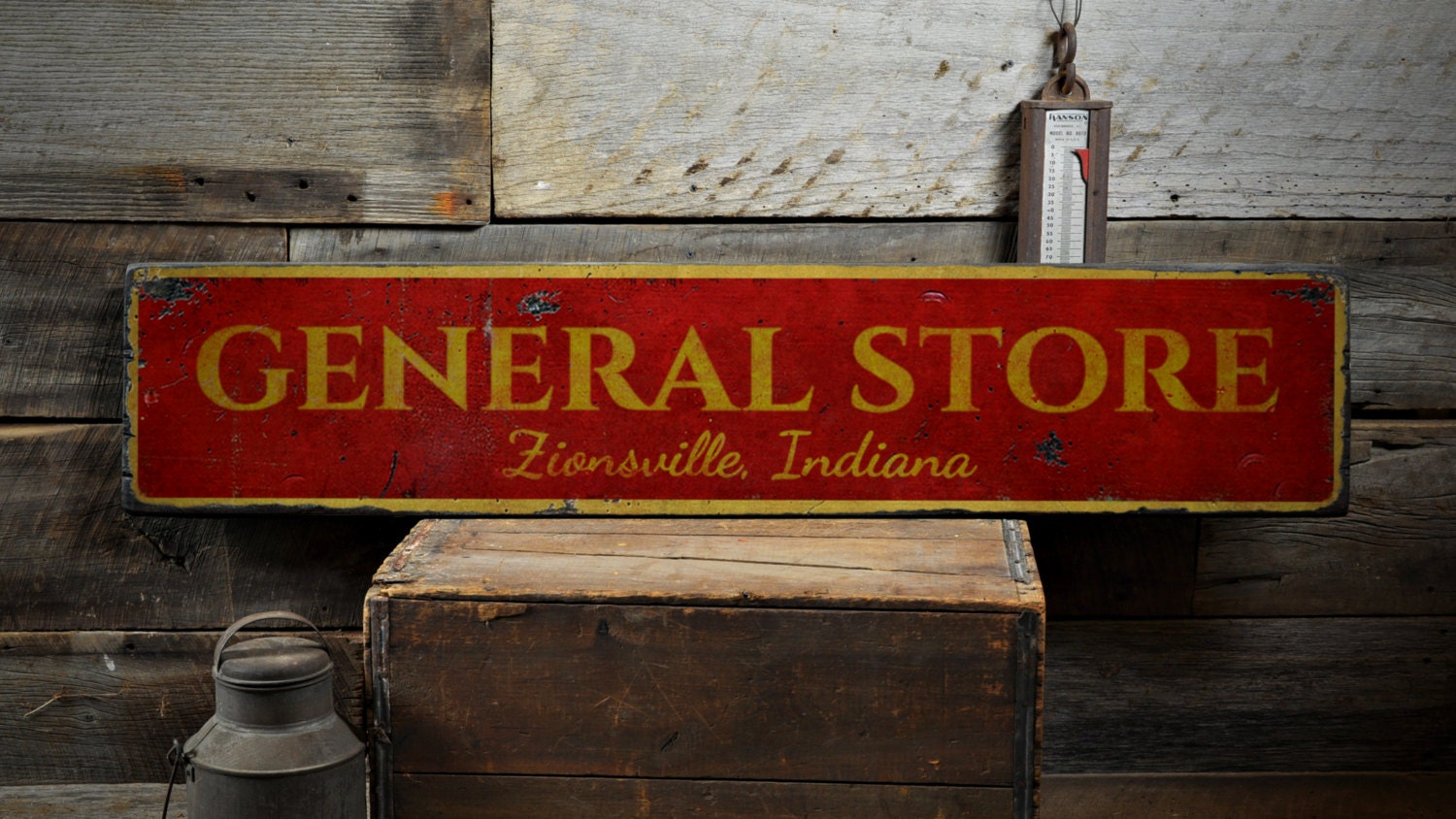 General Store Wood Sign Custom Store Location Name City State