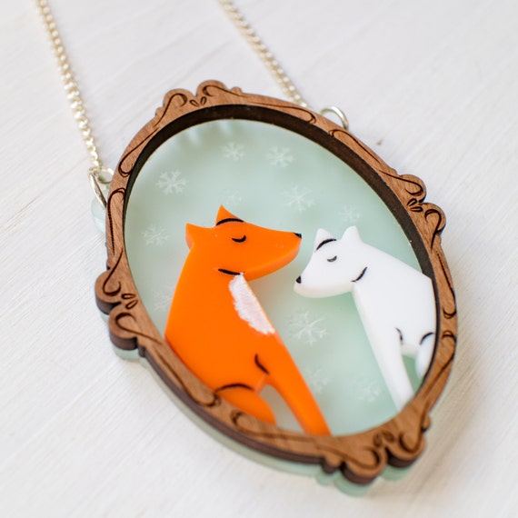 Fox Portrait Necklace fox jewellery fox jewelry fox