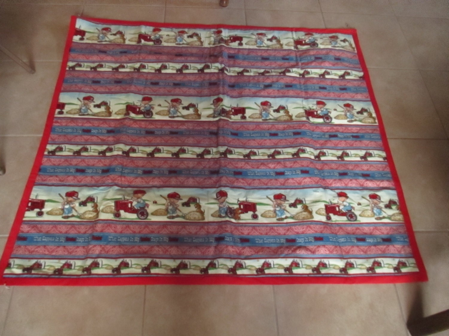 Baby Quilt International Harvester tractor quilt