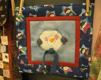 Snowman Stitched and Quilted Wallhanging