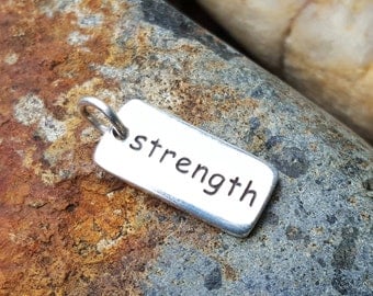 Strength Charm - Quantity Discount - Sterling Silver Strength Necklace - Empowering