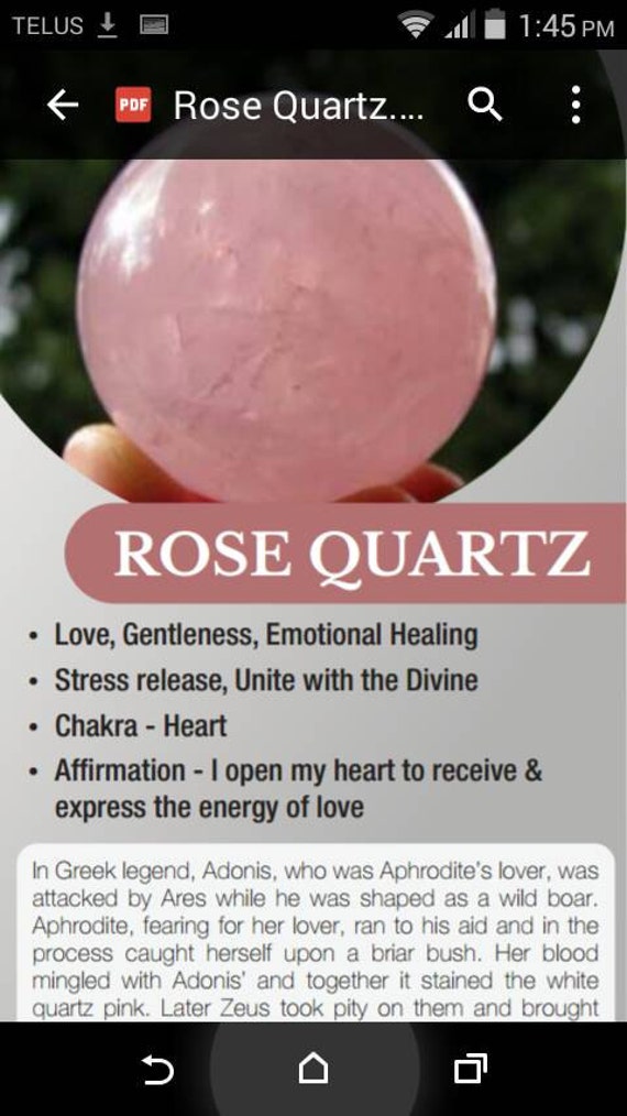 Rose Quartz Crystal Meaning Cards Crystal Information Cards