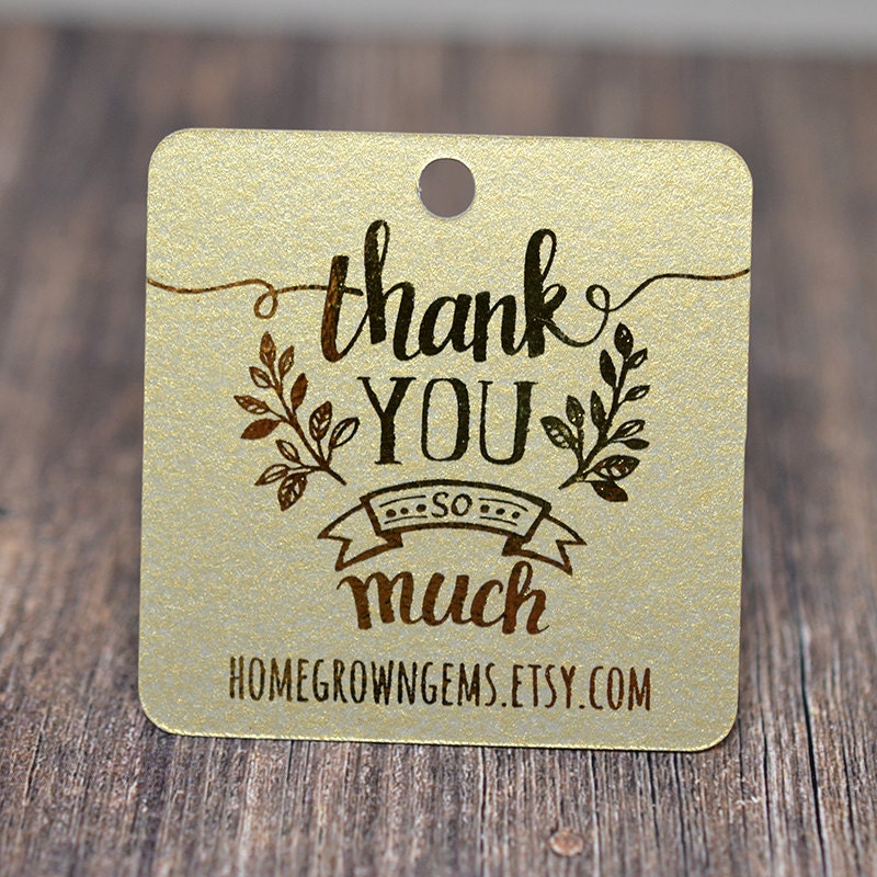 Gold Thank You So Much Tags Customized Gift Tags Wedding
