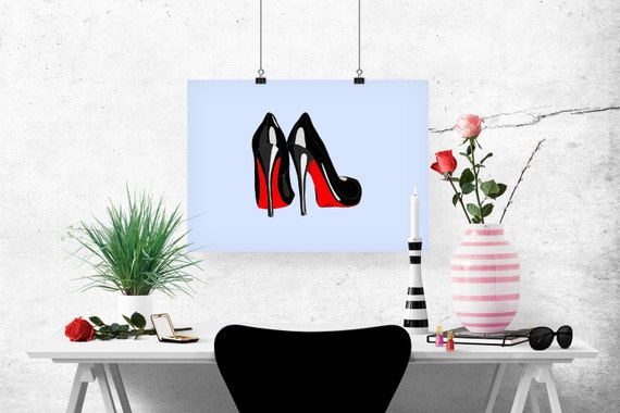 Louboutin Heels Fashion Illustration Art Poster