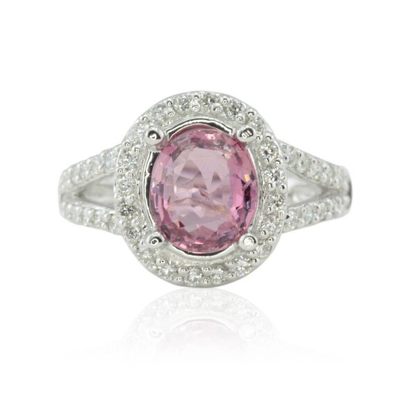 Pink Engagement Ring Pink Spinel Engagement Ring with Oval