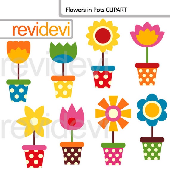 free clip art flowers in pots - photo #39