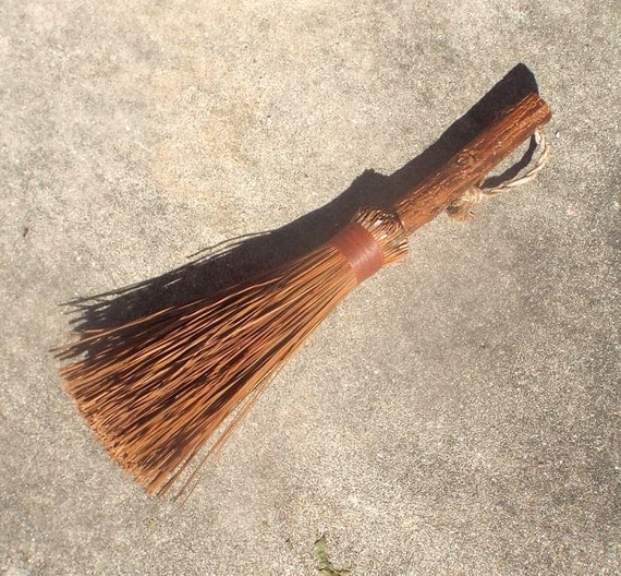 Pine Needle Whisk Broom Primitive Rustic Decor Prim Hand Besom