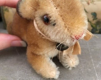Vintage Steiff Mohair Bunny Rabbit with Ribbon And Bell