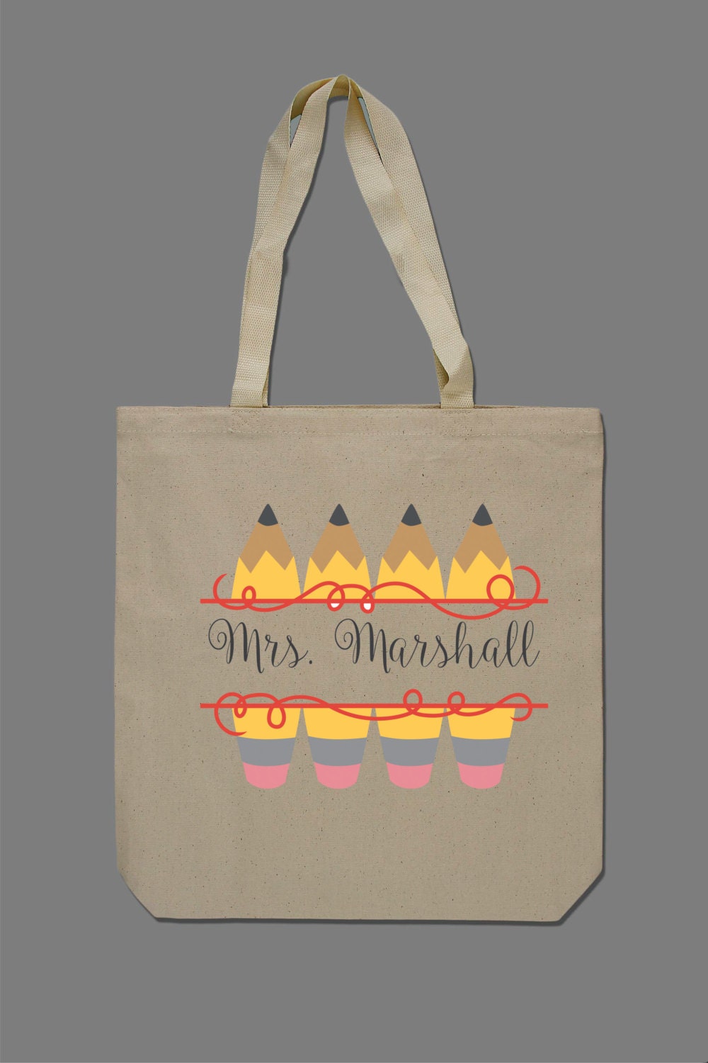 Personalized Teacher Tote Bag Teacher Gift By TheMonogramMaker