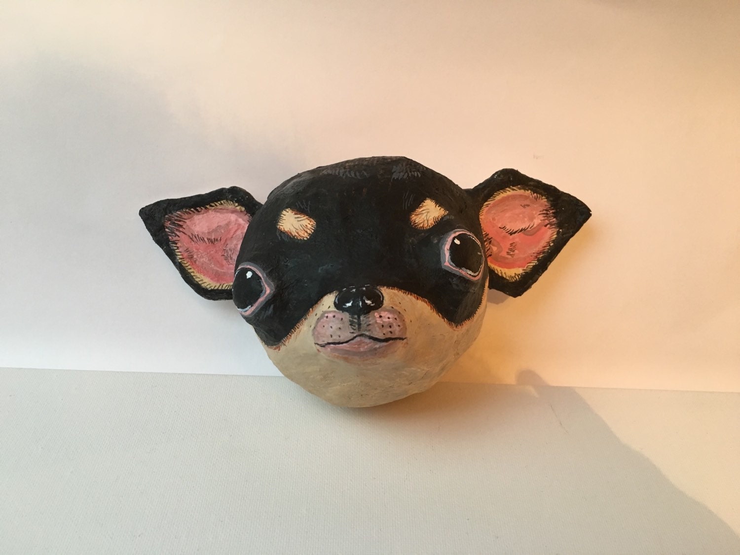 Chihuahua doggy faux taxidermy papier mache by Littleloftrye