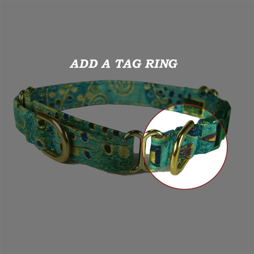 Add a tag ring to one of our martingale style dog collars