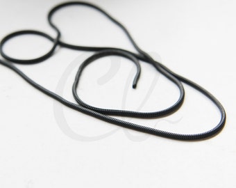 3 Feet Matte Black Plated Brass Base Chains-Snake 1.5mm (SN145R)