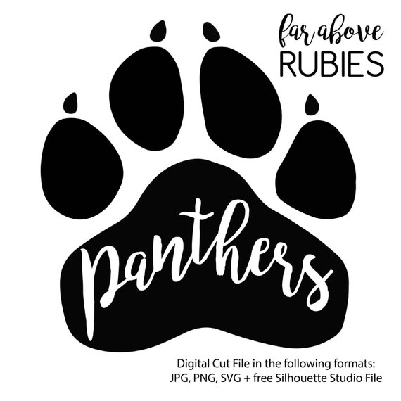 Download Panther Paw School Pride Mascot SVG PNG JPG digital cut file