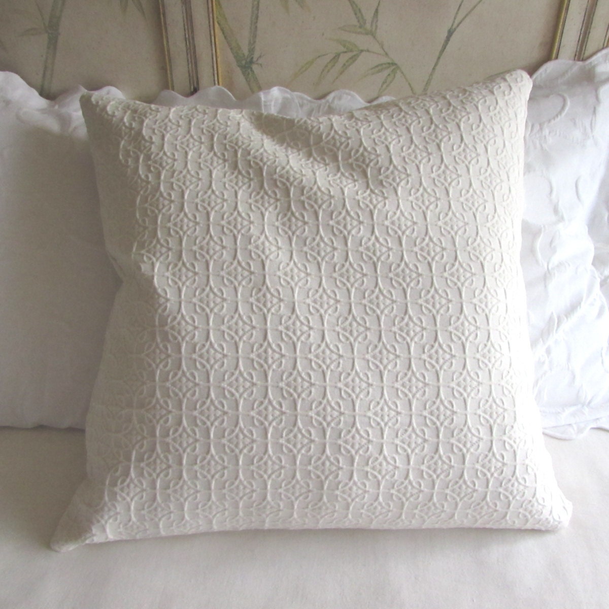 IVORY matelasse Pillow Cover 20x20 22x22 24x24 26x26