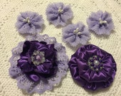 Lace Rosettes, Purple, Package Toppers, Gift Wrap, Christmas, Decorations, Flowers, Applique, Embellishments, Mixed Media, Scrapbooking, DIY Lace Rosettes, Purple, Package Toppers, Gift Wrap, Christmas, Decorations, Flowers, Applique, Embellishments, Mixed Media, Scrapbooking, DIY