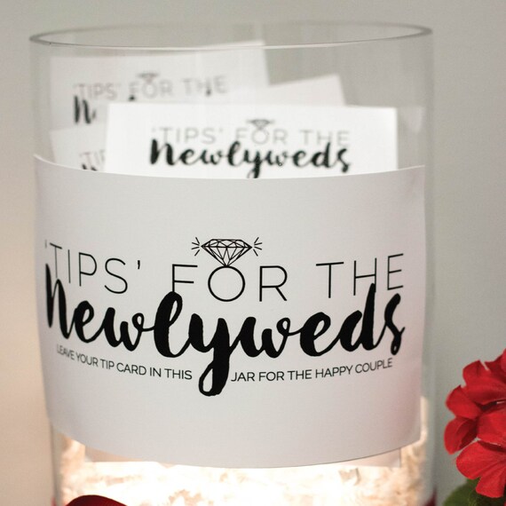 Newlywed Tip Jar DIY Printable Wedding Advice Cards Newlywed