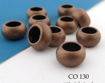 Large Hole Copper Beads Smooth Copper Bead 9mm (CO 130) 10 pcs BlueEchoBeads