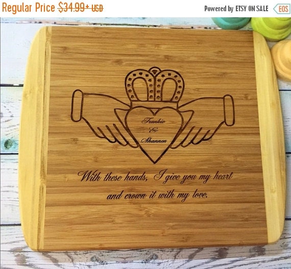 Cyber Monday/ Irish wedding cutting board by FallenStarCoutureInc