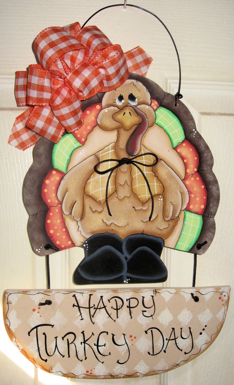 Turkey Door DecorWood Turkey Door SignsPainted Wood