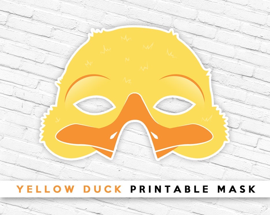 Yellow Duckling Printable Bird Mask Yellow Duck Mask Spring