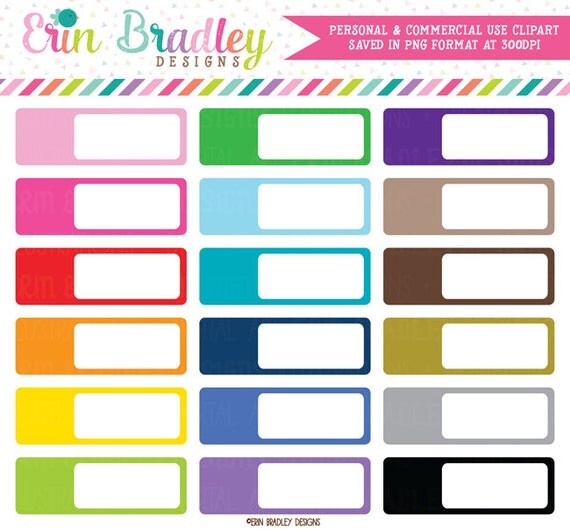 Rectangle Side Boxes Clipart Graphics by ErinBradleyDesigns