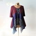 Lagenlook Shirt Drape Layering Top Bohemian Chic Coachella Tunic Upcycled Babydoll Boho Women's Clothing Eco Friendly Clothes S M 'JANELLE'