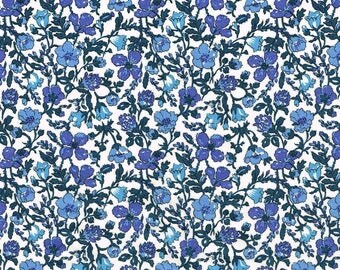 Liberty of London Tana Lawn Meadow A Blue Floral Fabric - 1 Yard