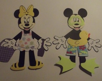Mickey and Minnie swimming set die cuts