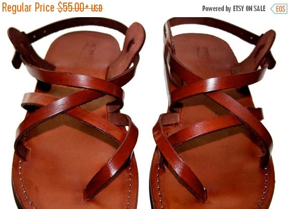SALE Brown Triple Leather Sandals for Men & Women by SANDALI