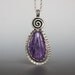 Charoite Necklace, Charoite pendant, metalwork pendant, Chatoyant Charoite, Russian Charoite, OOAK, Charoite jewelry, purple pendant