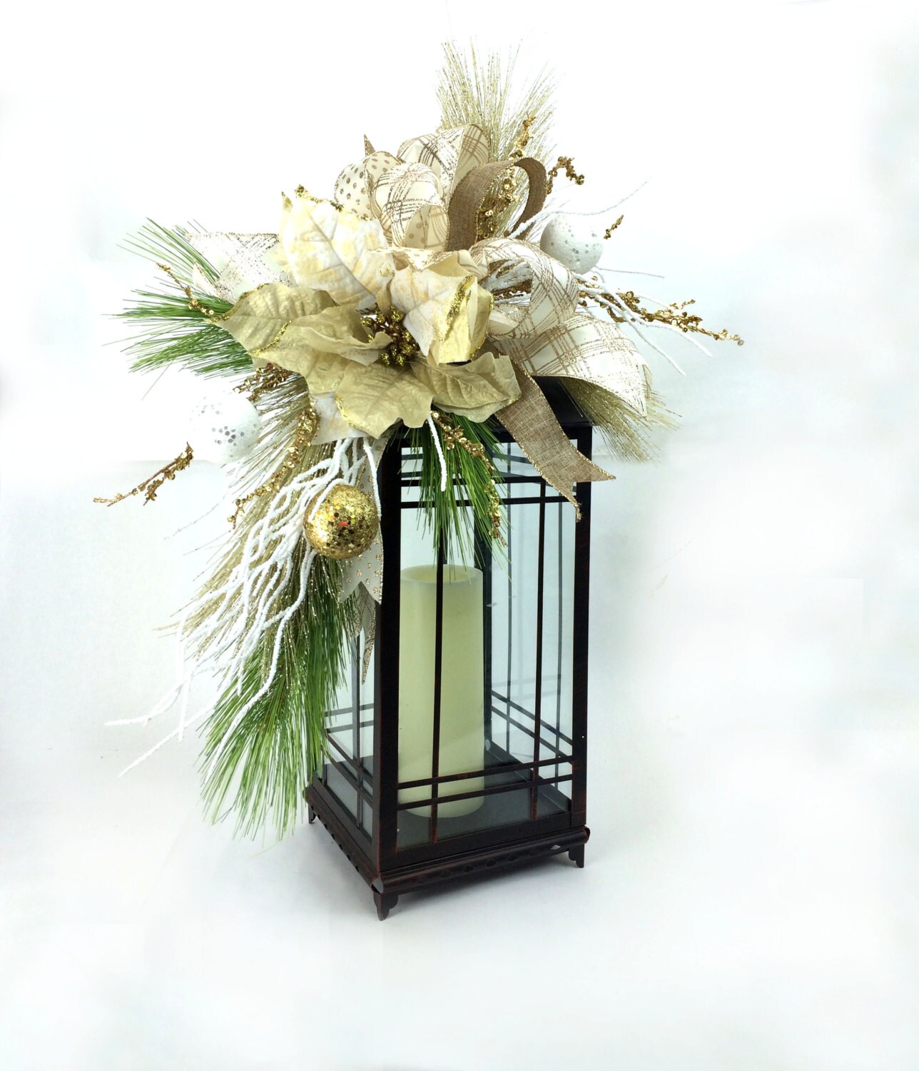 Silver Lantern Christmas Decor Silver Lantern Christmas Decor