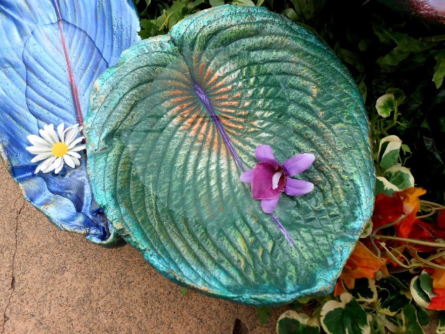 Concrete leaf Bird bath / birdbath stands on pole No 6524