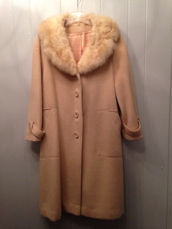 1950s Youthcraft full length jacket with fur collar.