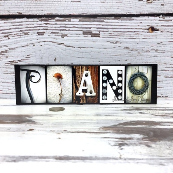 PIANO Wood Sign Piano Gifts Piano Art by LettersOfLoveDesigns